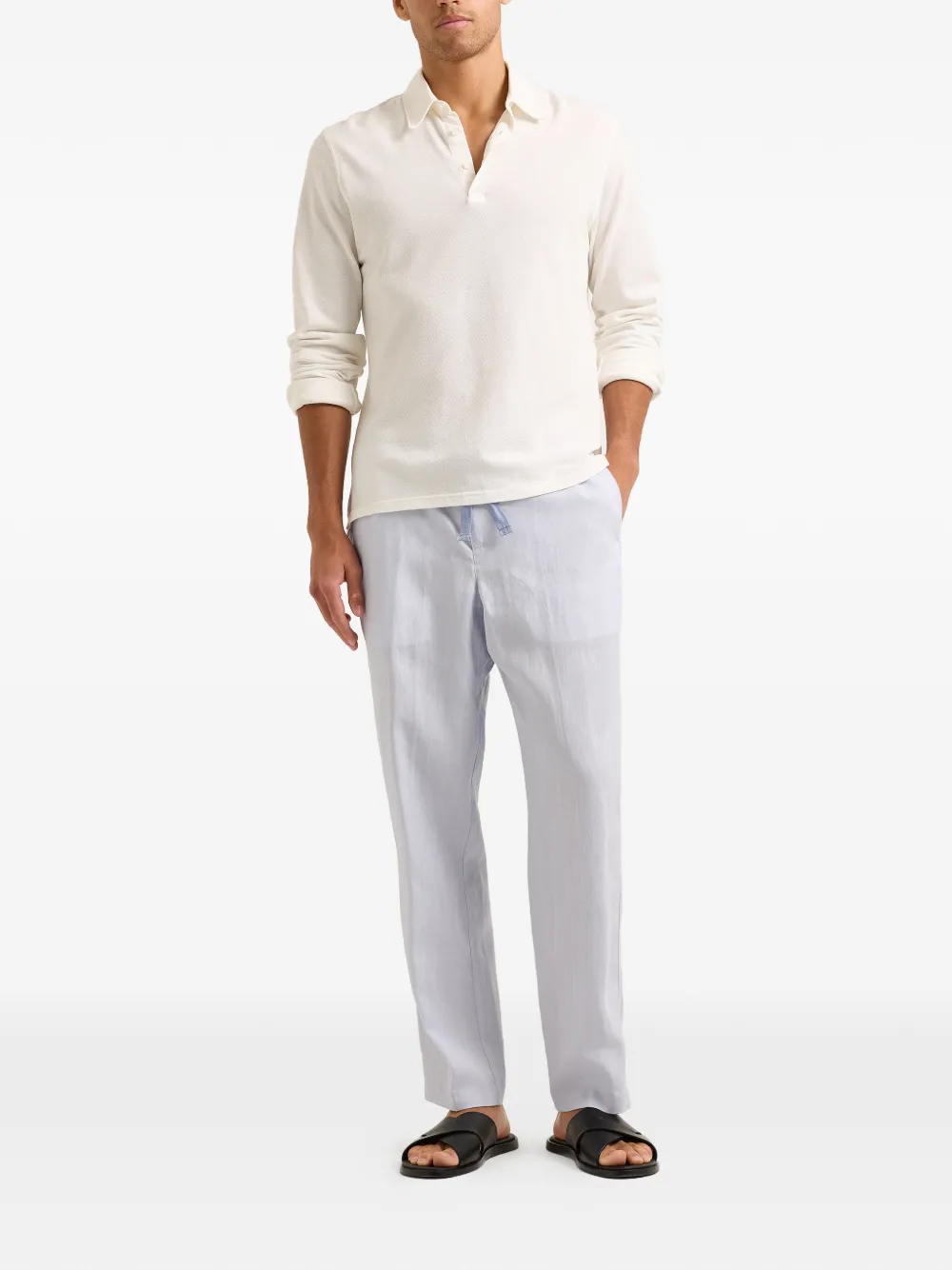 Orlebar Brown Garfield long-sleeved polo shirt - Wit