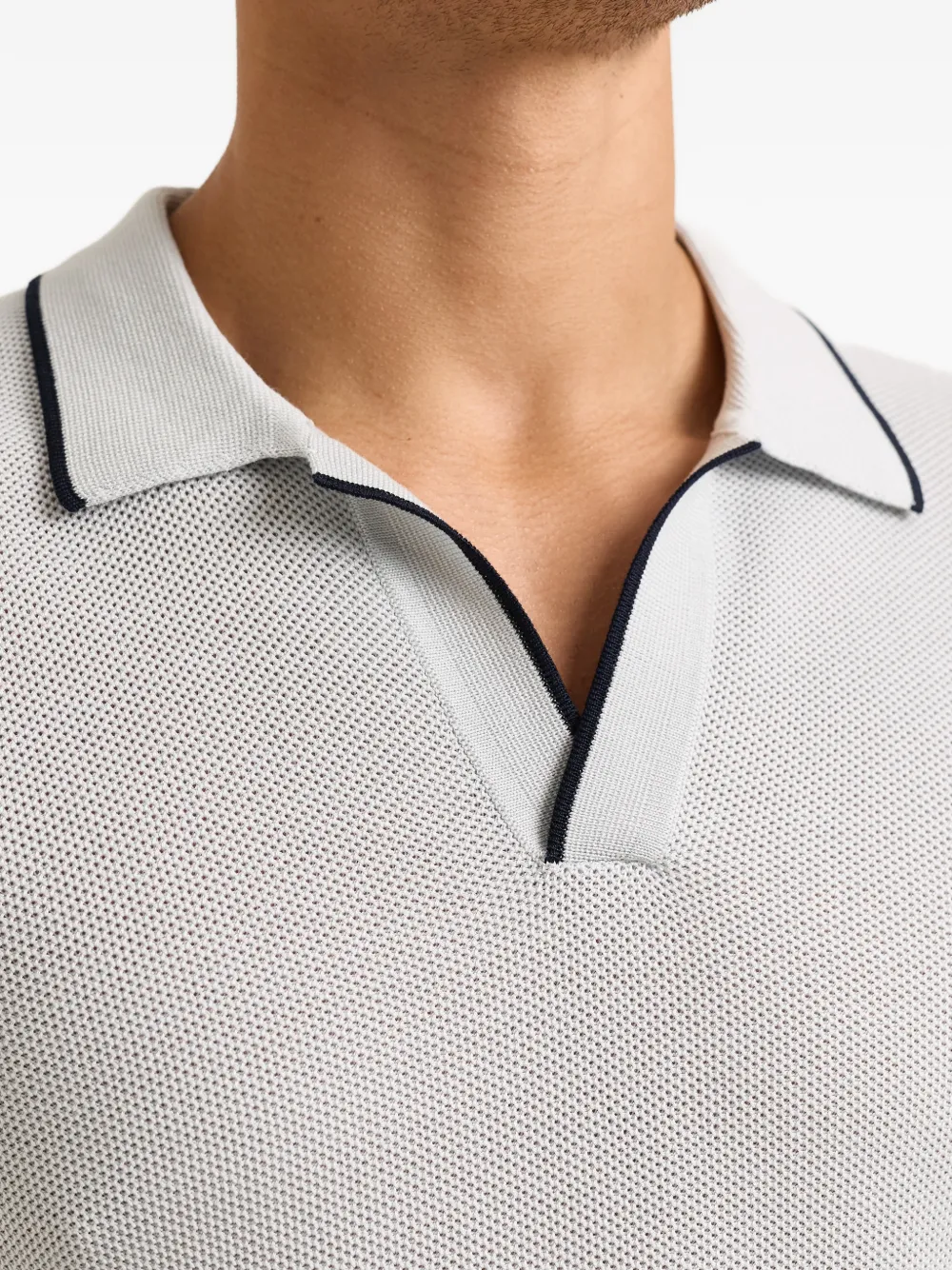 Orlebar Brown Horton piqué top met polokraag en afwerking Grijs