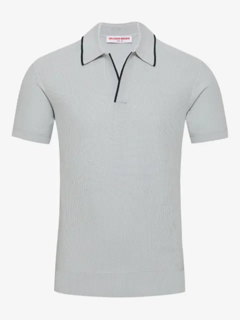 Orlebar Brown Horton piped-trim piqué polo-collar top