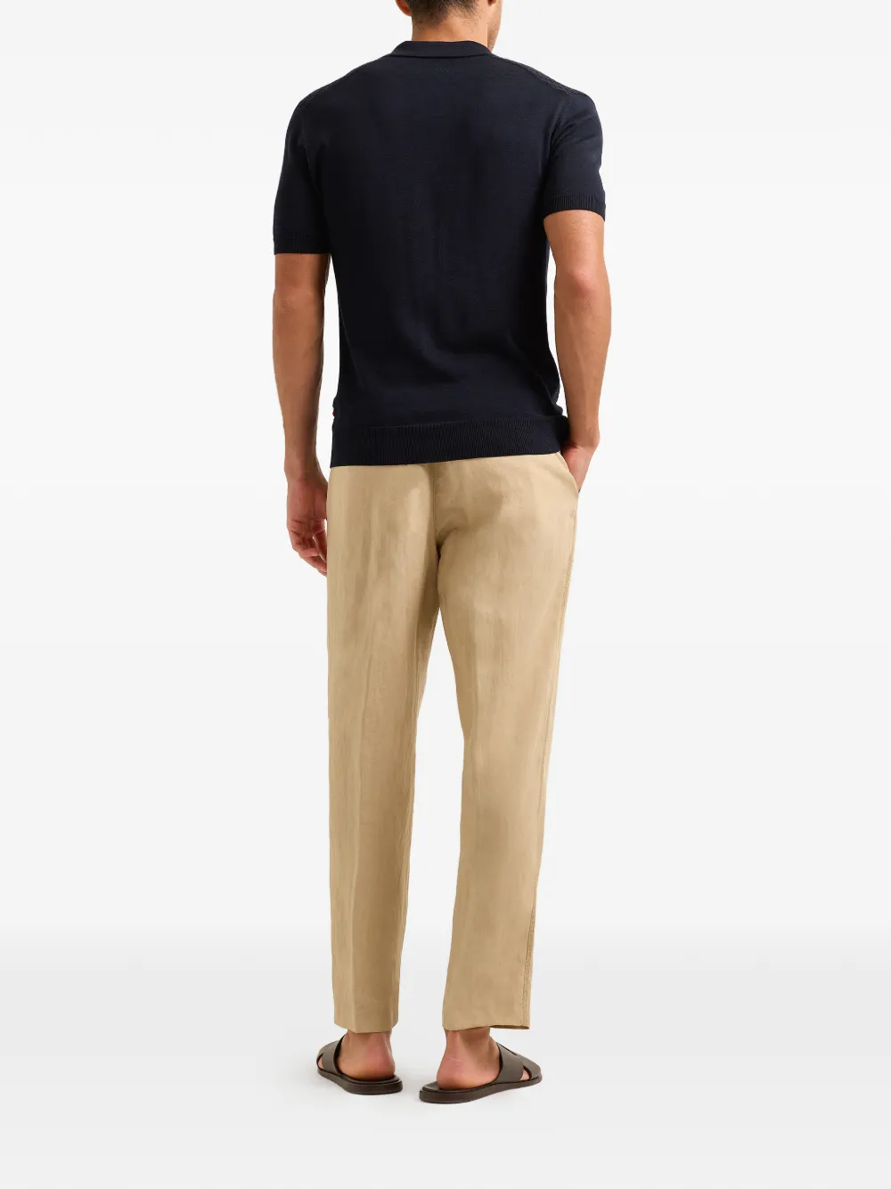 Orlebar Brown Horton top met polokraag en jacquard Blauw