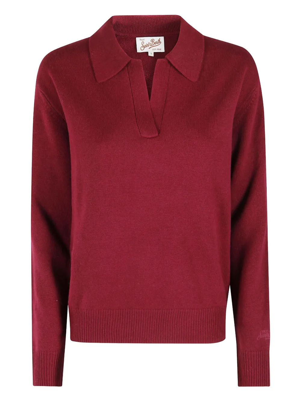 Mc2 Saint Barth Collared Wool Sweater In Red