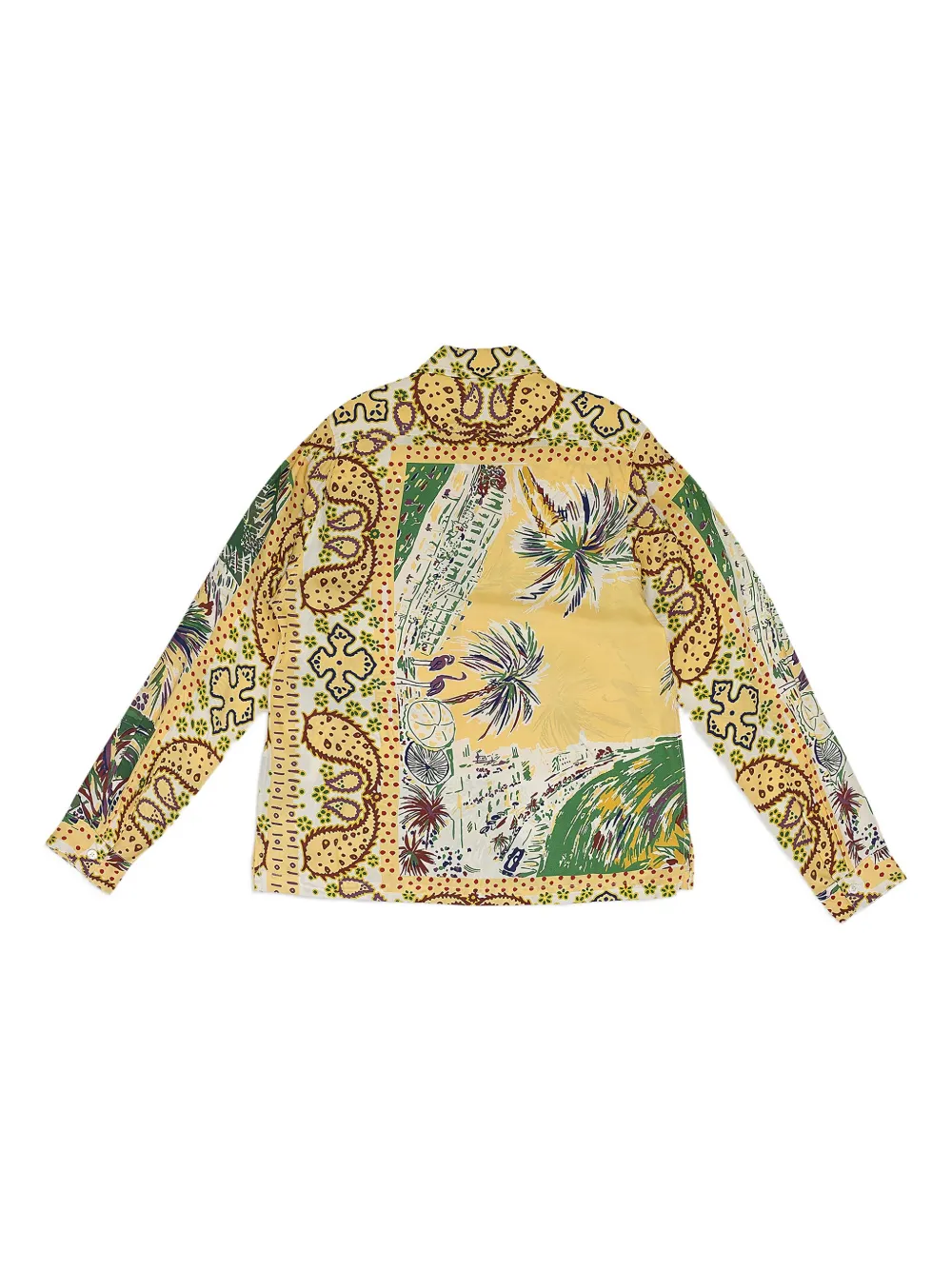 RHUDE palmina silk button-down shirt - Geel