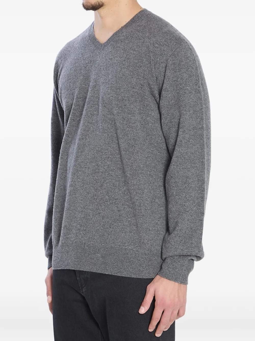 The Row Rod V-neck ribbed sweater - Grijs