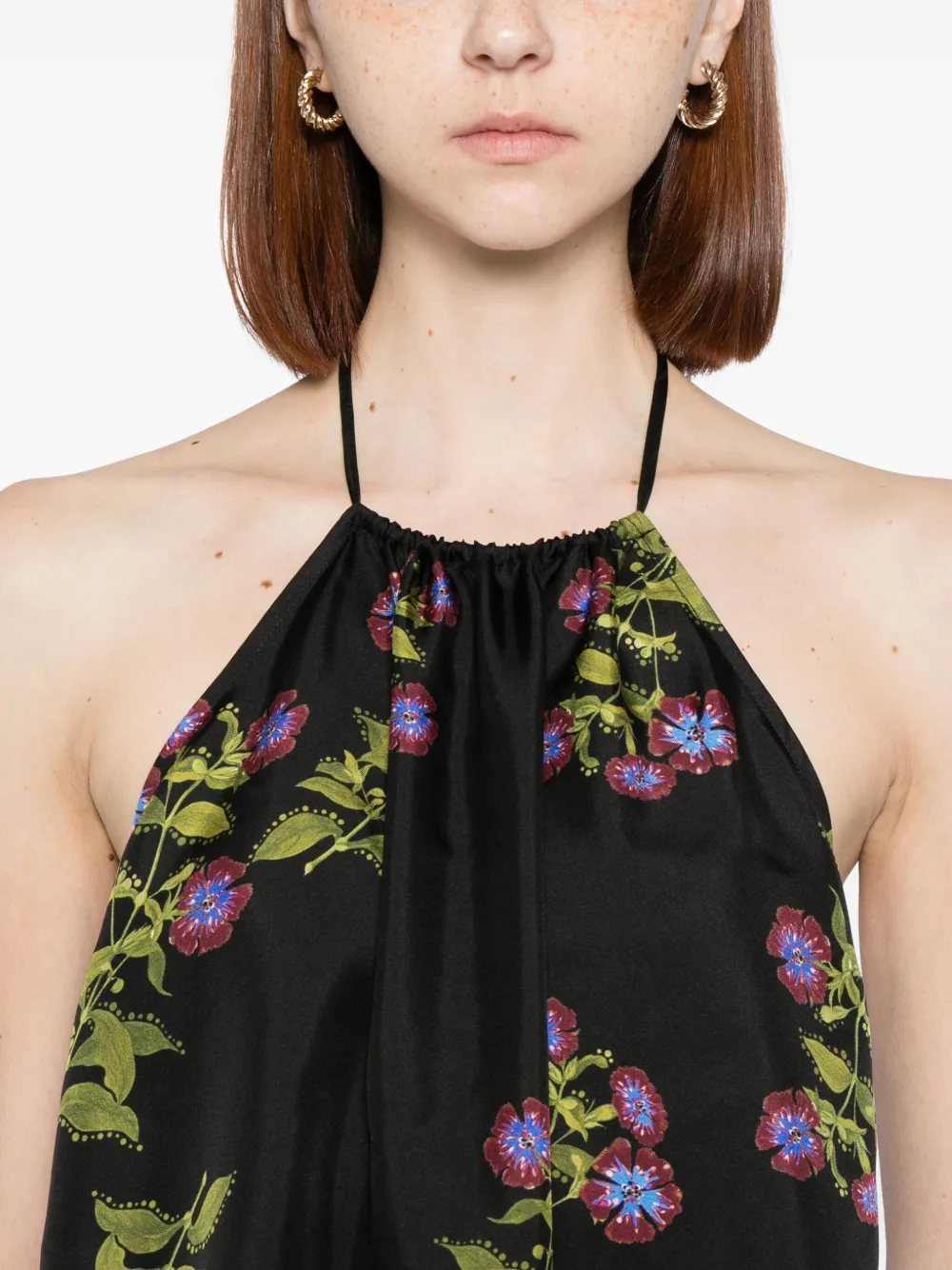 Cynthia Rowley Top met bloemenprint Zwart