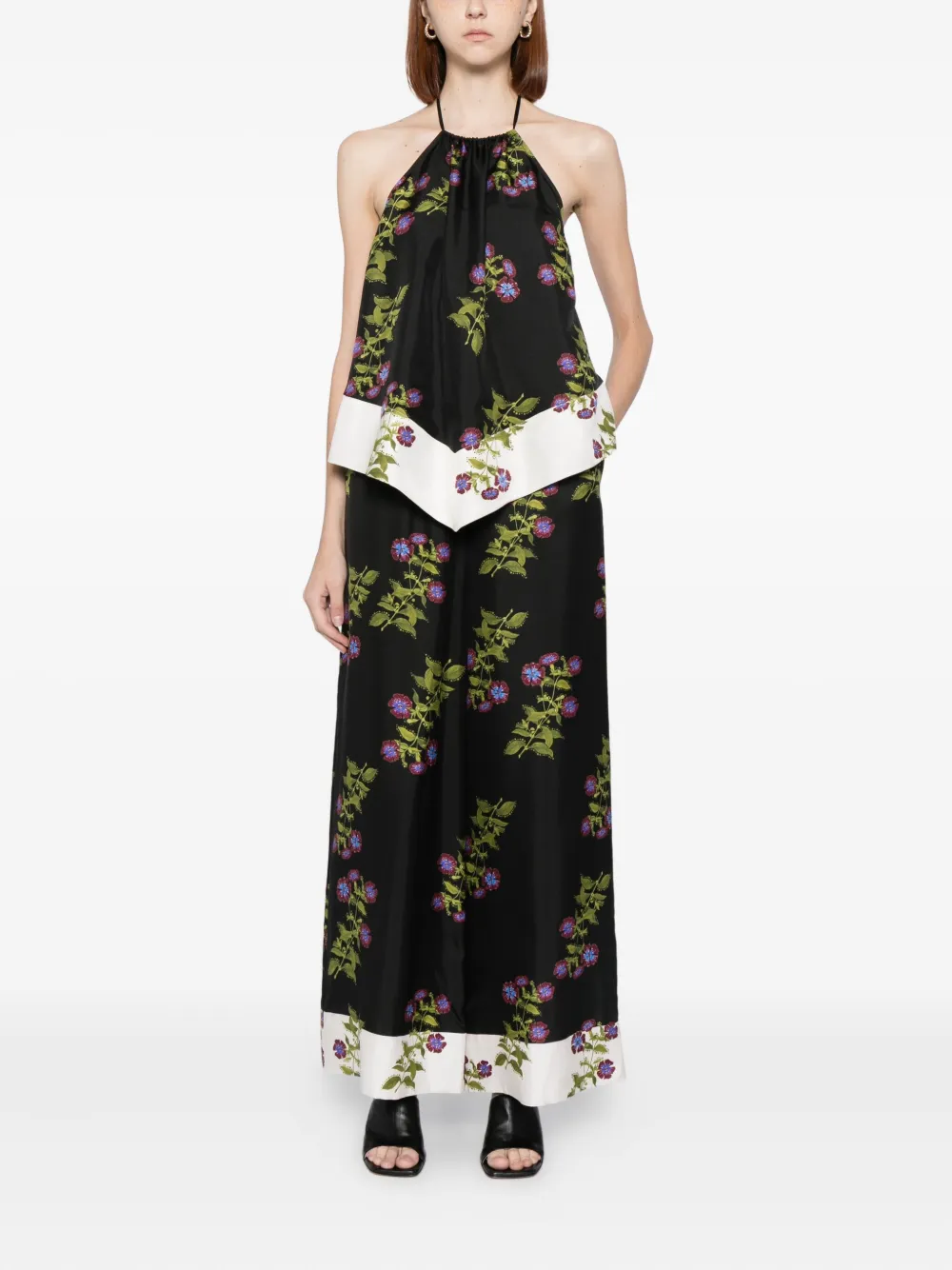 Cynthia Rowley Top met bloemenprint Zwart