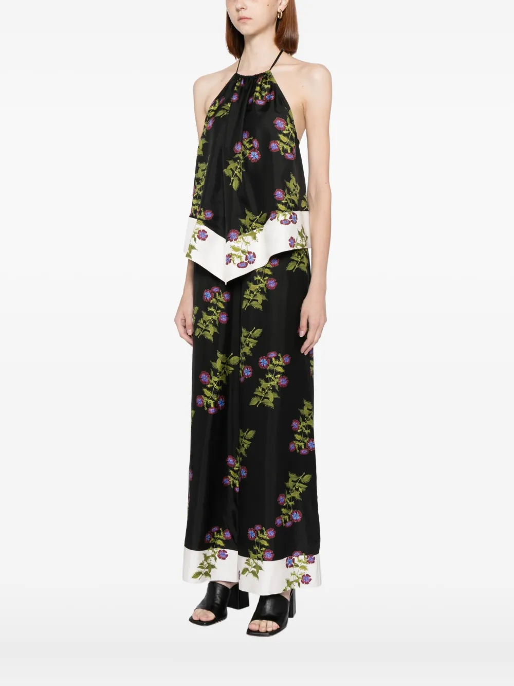 Cynthia Rowley Top met bloemenprint Zwart