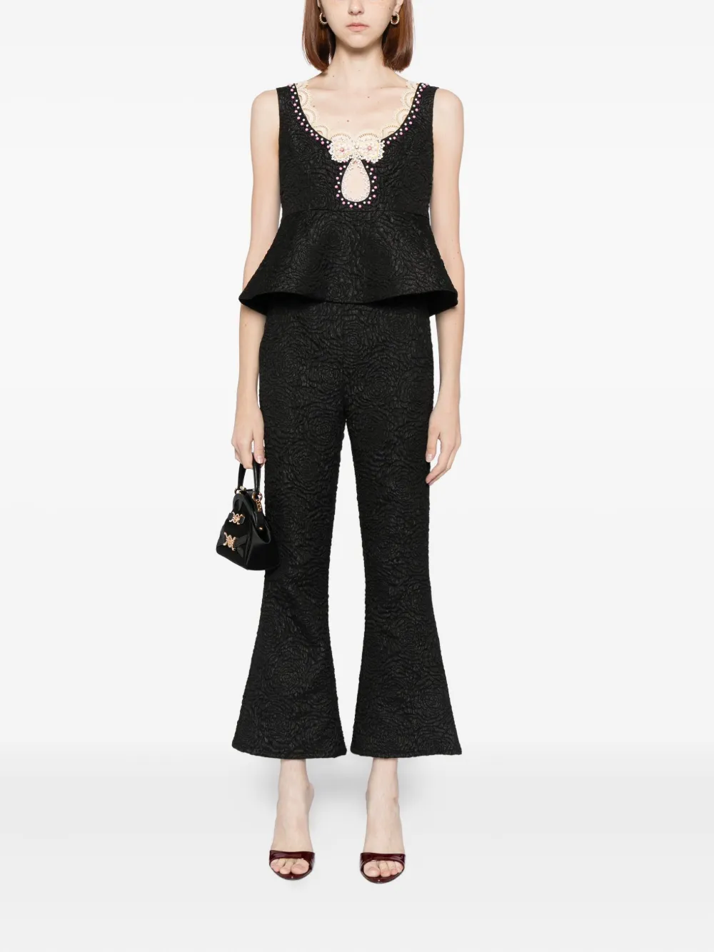 Cynthia Rowley Bead-embellished Vest In Black