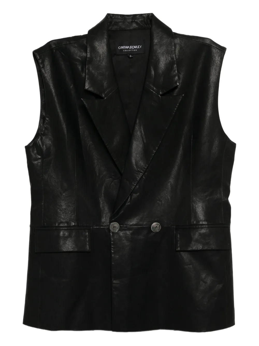 Cynthia Rowley Leather Waistcoat In Black