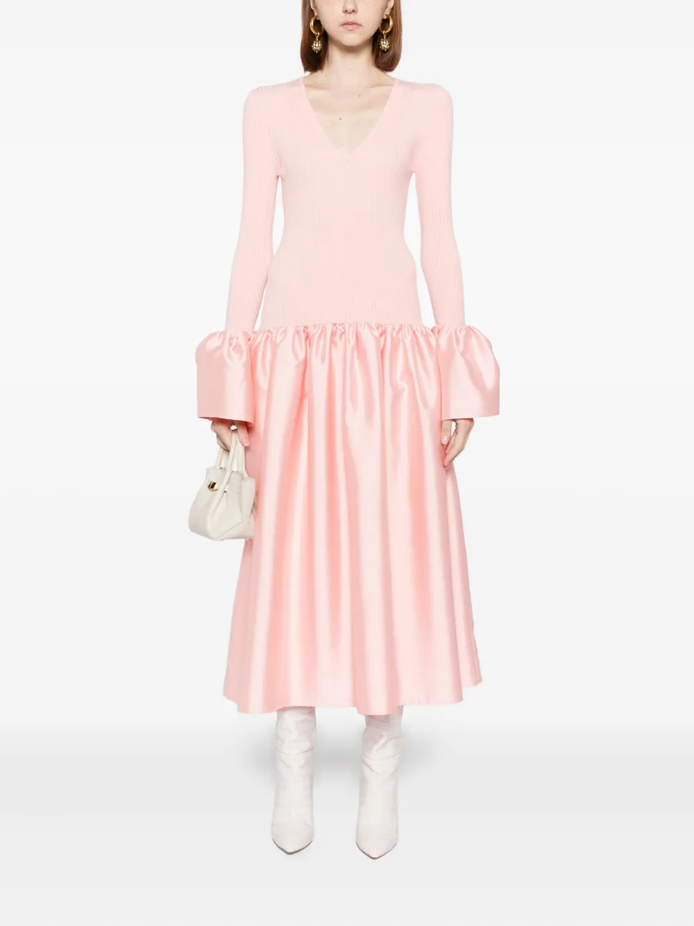 Cynthia Rowley Flared-sleeves Dress In Pink
