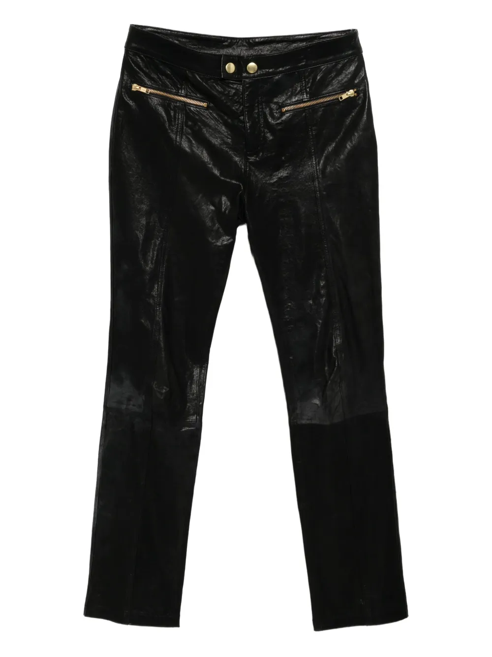 Cynthia Rowley Lola Leather Trosuers In Black