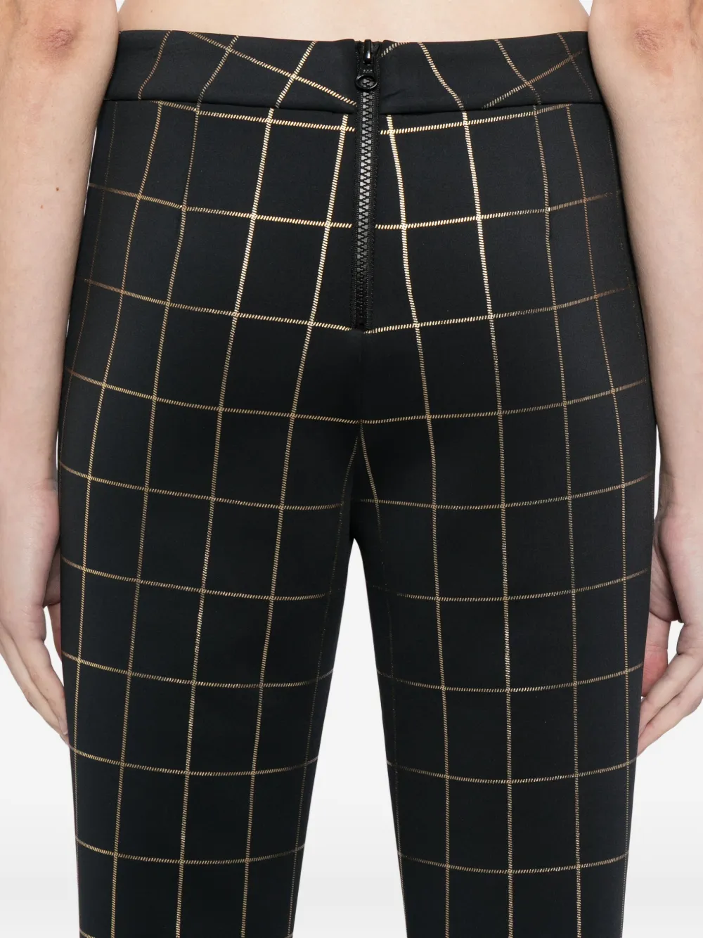 Cynthia Rowley Checked Flared Trousers In Black
