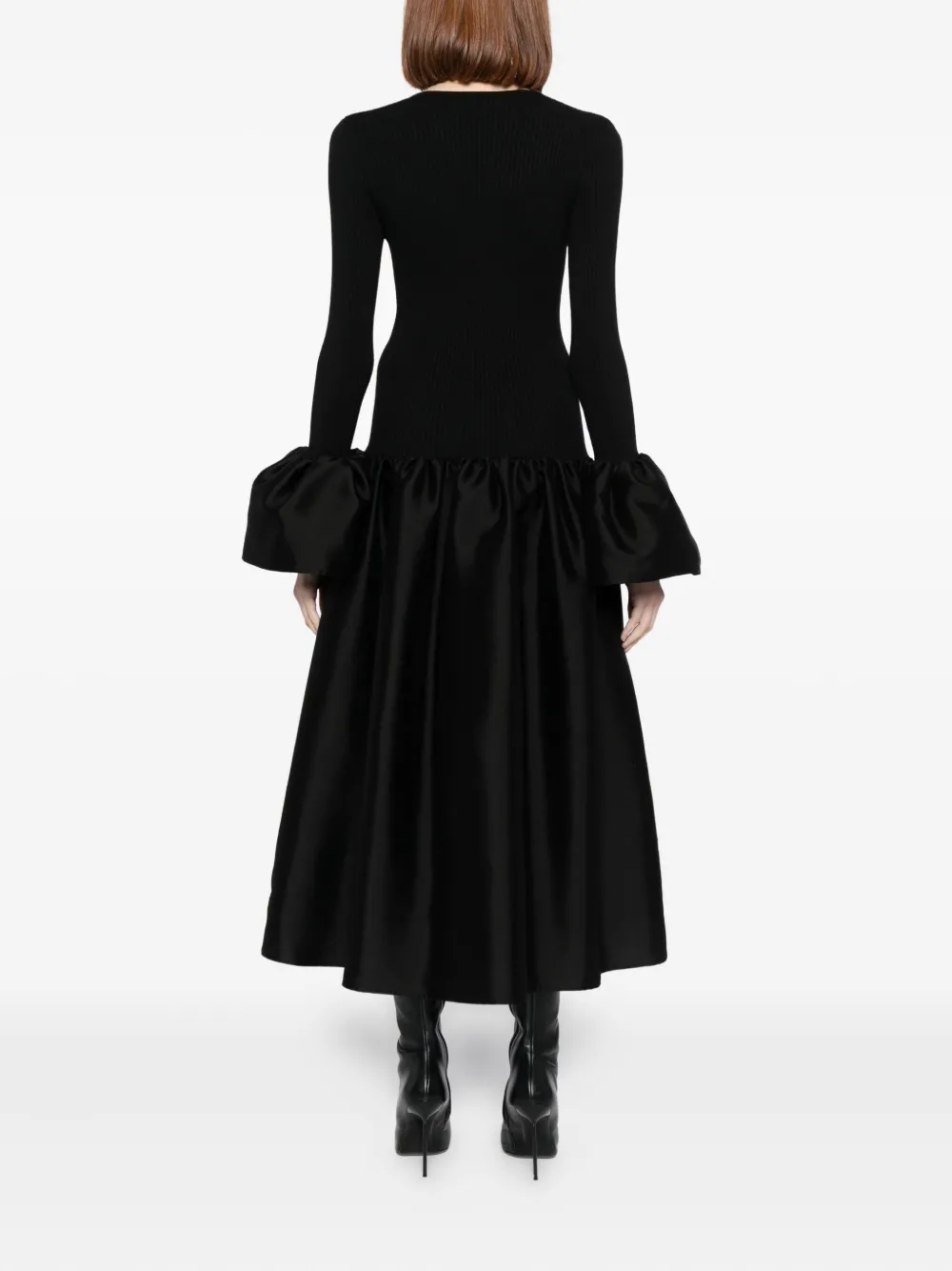 Cynthia Rowley Flared-sleeves Dress In Black