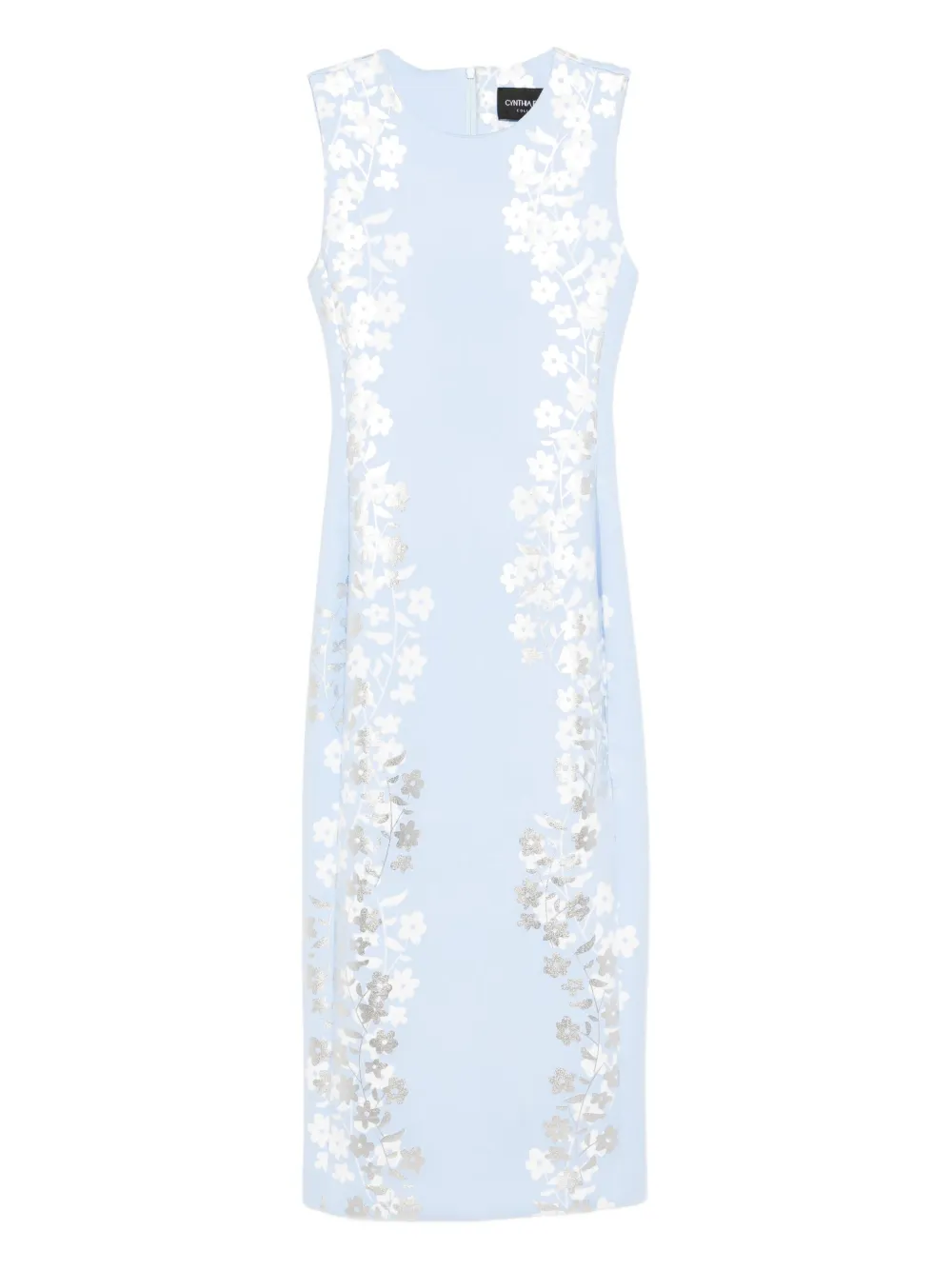 Cynthia Rowley Floral-print Midi Dress In Blue