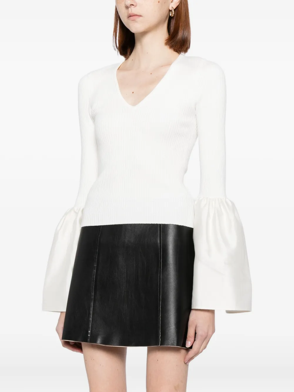 Cynthia Rowley Flared-sleeves Top In White