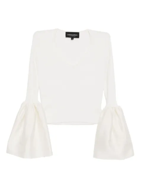 Cynthia Rowley topp med utsvängd ärm