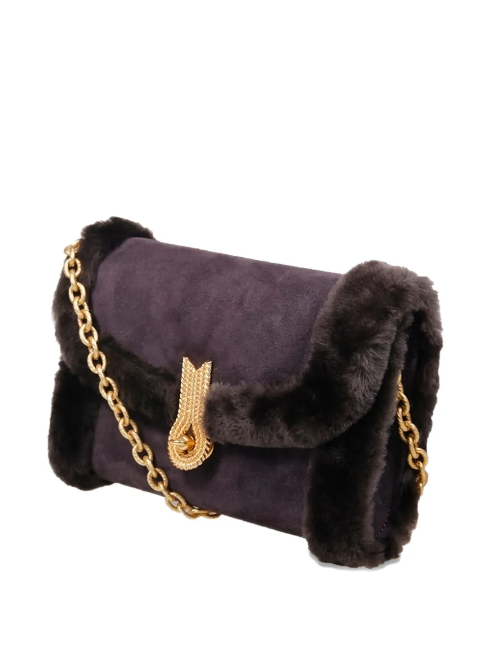 Amato Daniele Fur-trim Chain Satchel In Purple