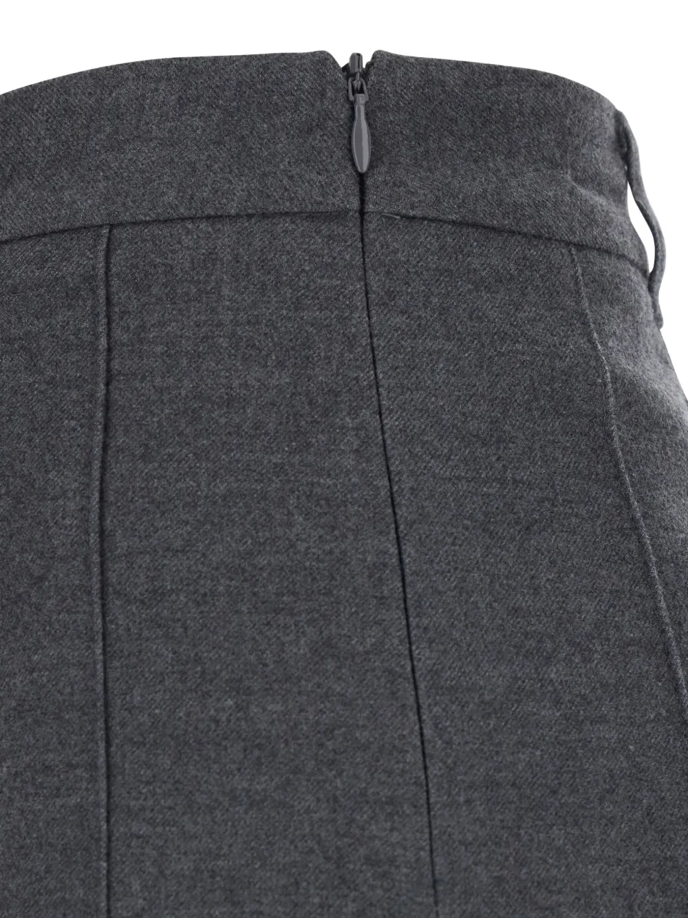 Dunst Grey Pleated Midi Skirt With Belt Loops And Side Concealed Closure In Wool Woman In Gray