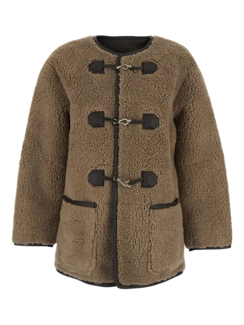 DUNST collarless shearling coat