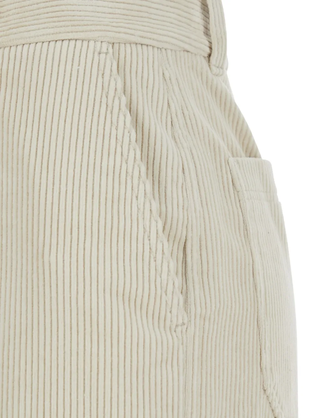 Dunst White Pants With Belt Loops And Wide Leg In Corduroy Woman In Neutral