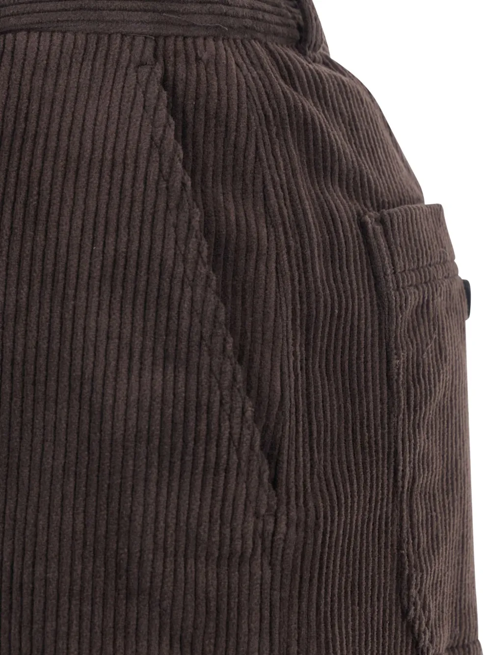 DUNST Ribfluwelen broek met wijde pijpen Bruin