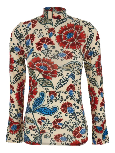 FARM Rio Francesca high-neck floral blouse