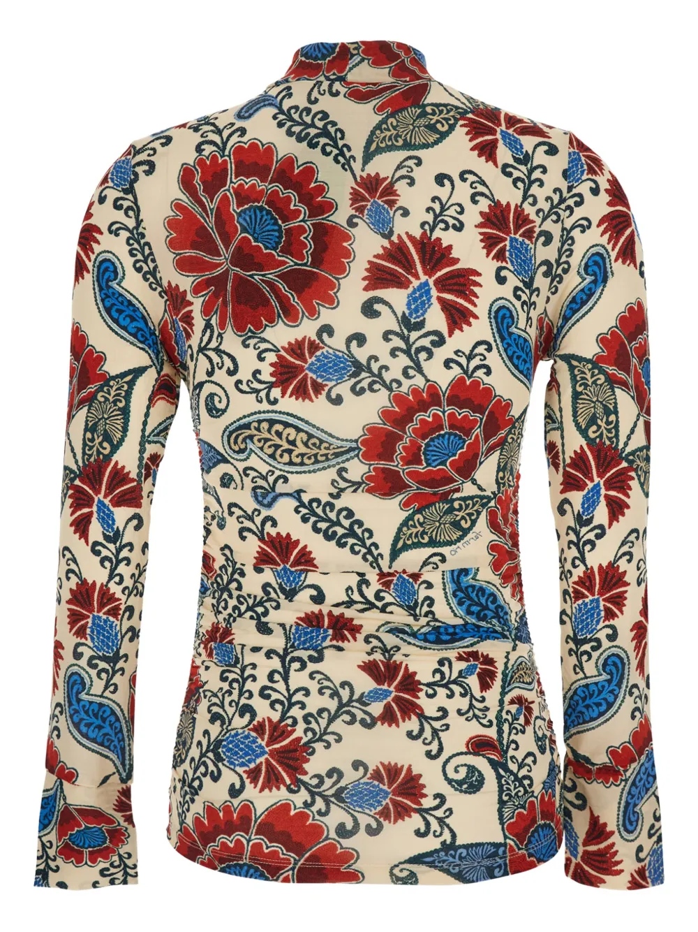 Farm Rio Francesca High-neck Floral Blouse In Multi