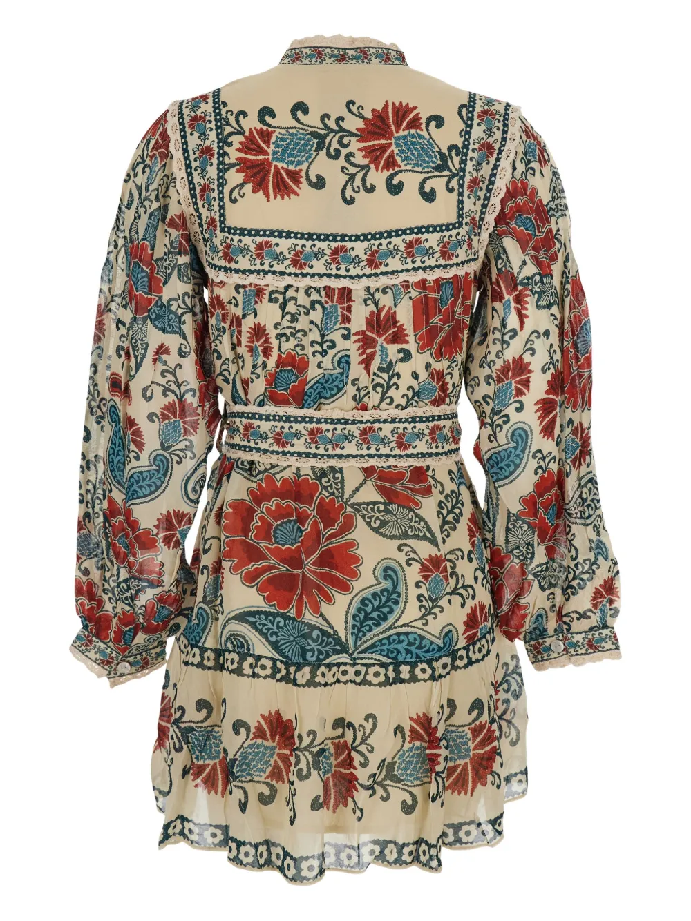 FARM Rio Mini-jurk met bloemenprint - Beige
