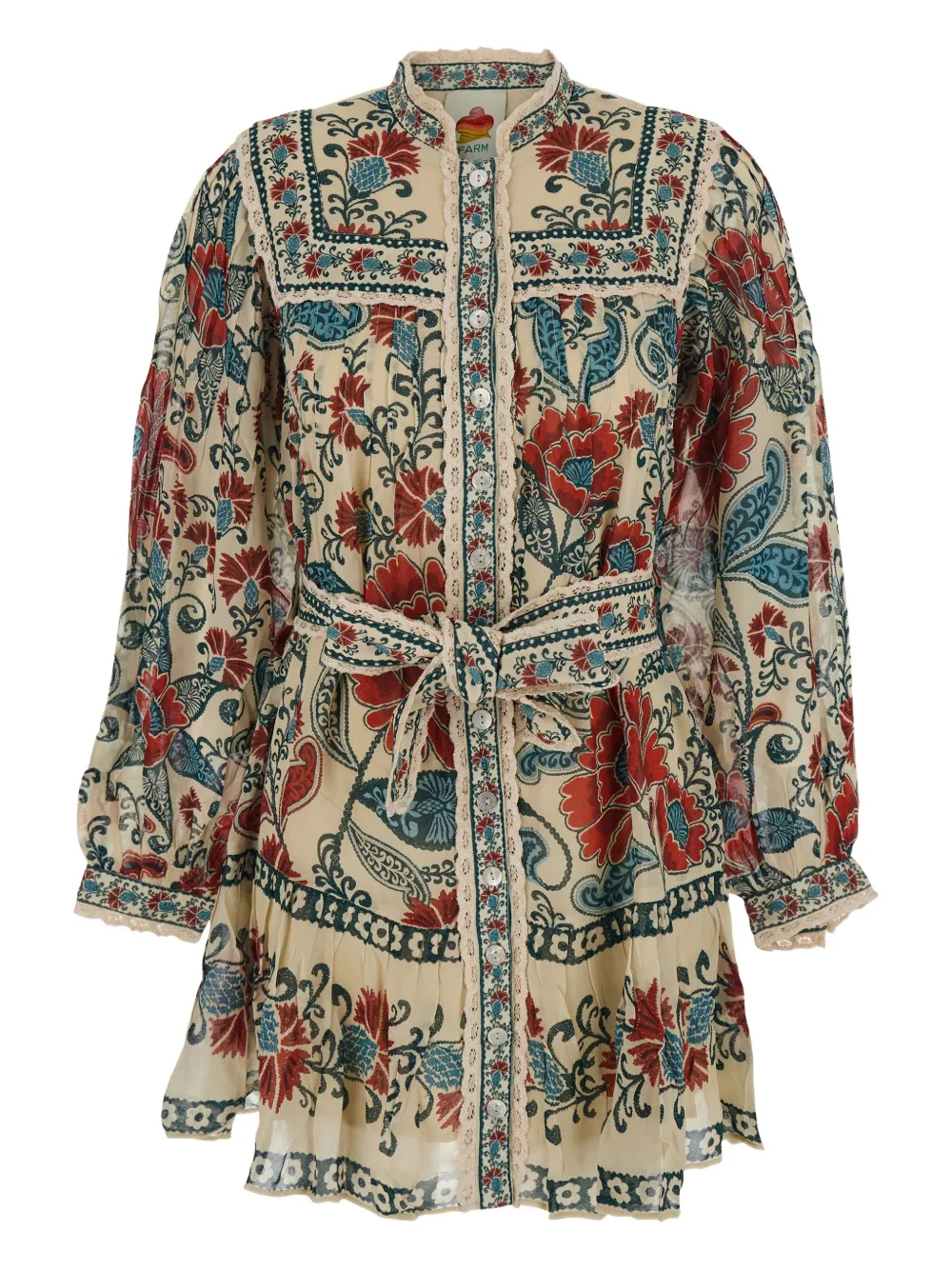 FARM Rio Abito corto a fiori - Toni neutri