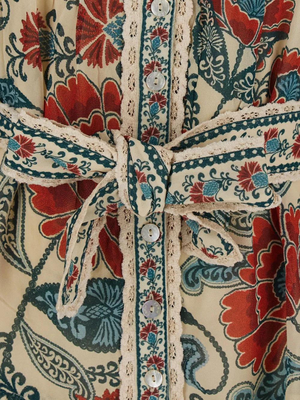 FARM Rio Mini-jurk met bloemenprint Beige