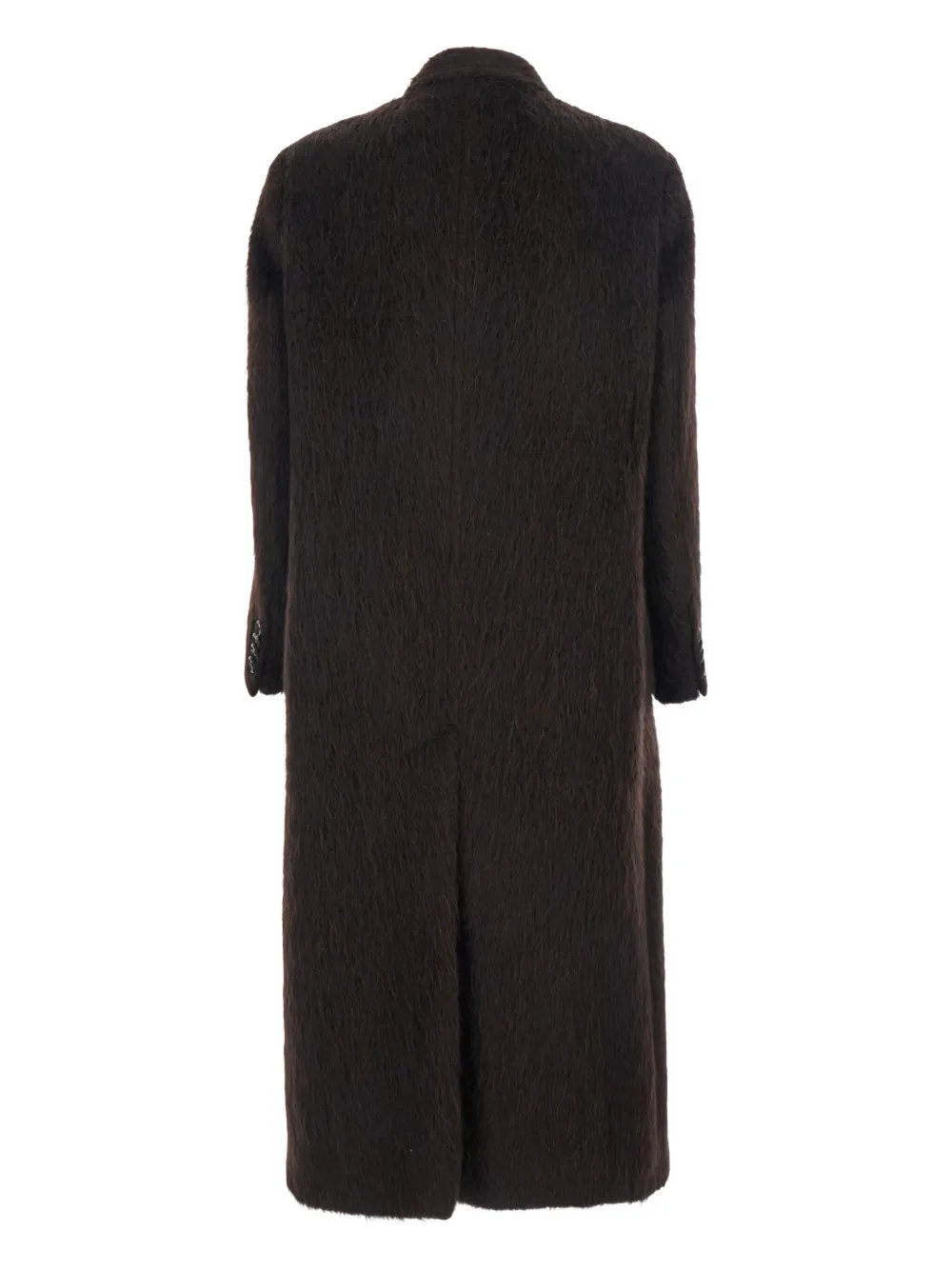 Emporio Armani Geborstelde mantel met dubbele rij knopen Bruin