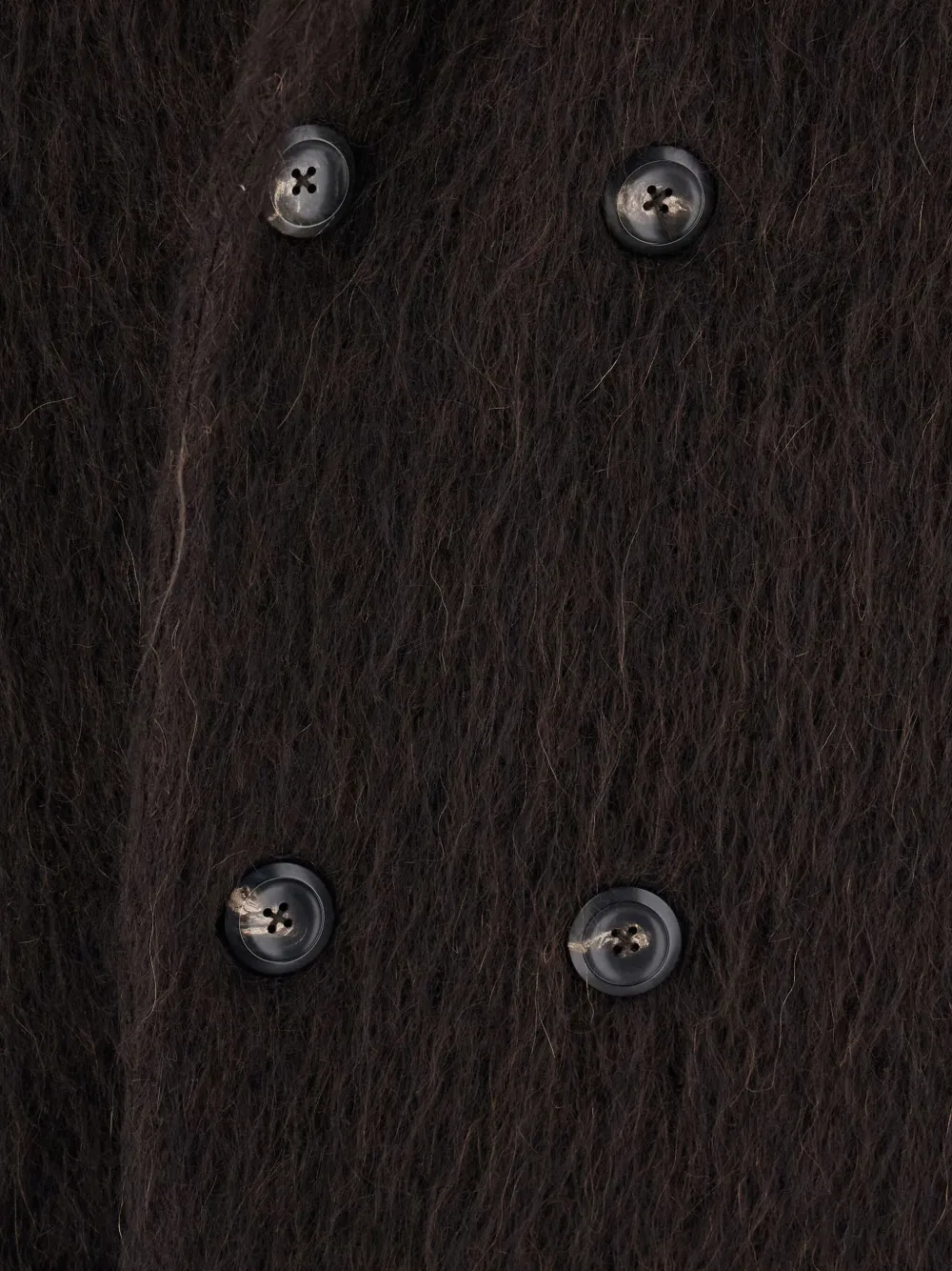 Emporio Armani Geborstelde mantel met dubbele rij knopen Bruin