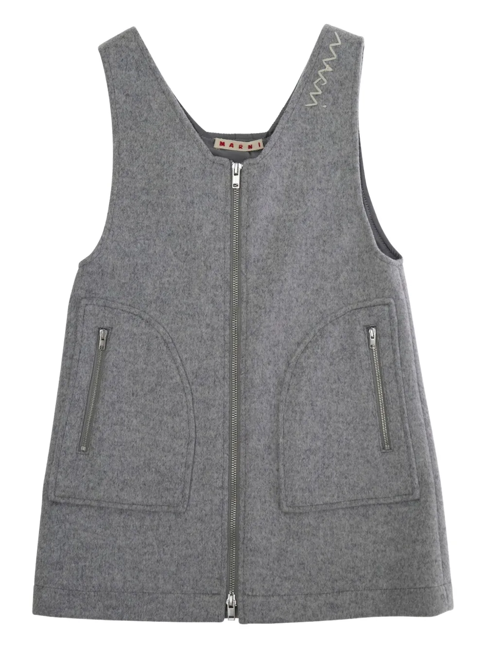 Marni Kids Abito smanicato con zip - Grigio