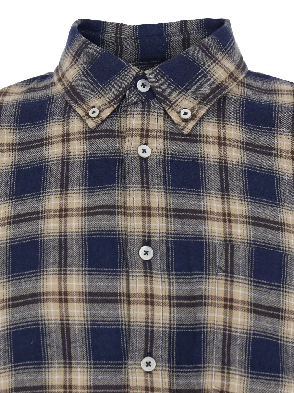 DUNST Gestreept shirt met logopatch Blauw