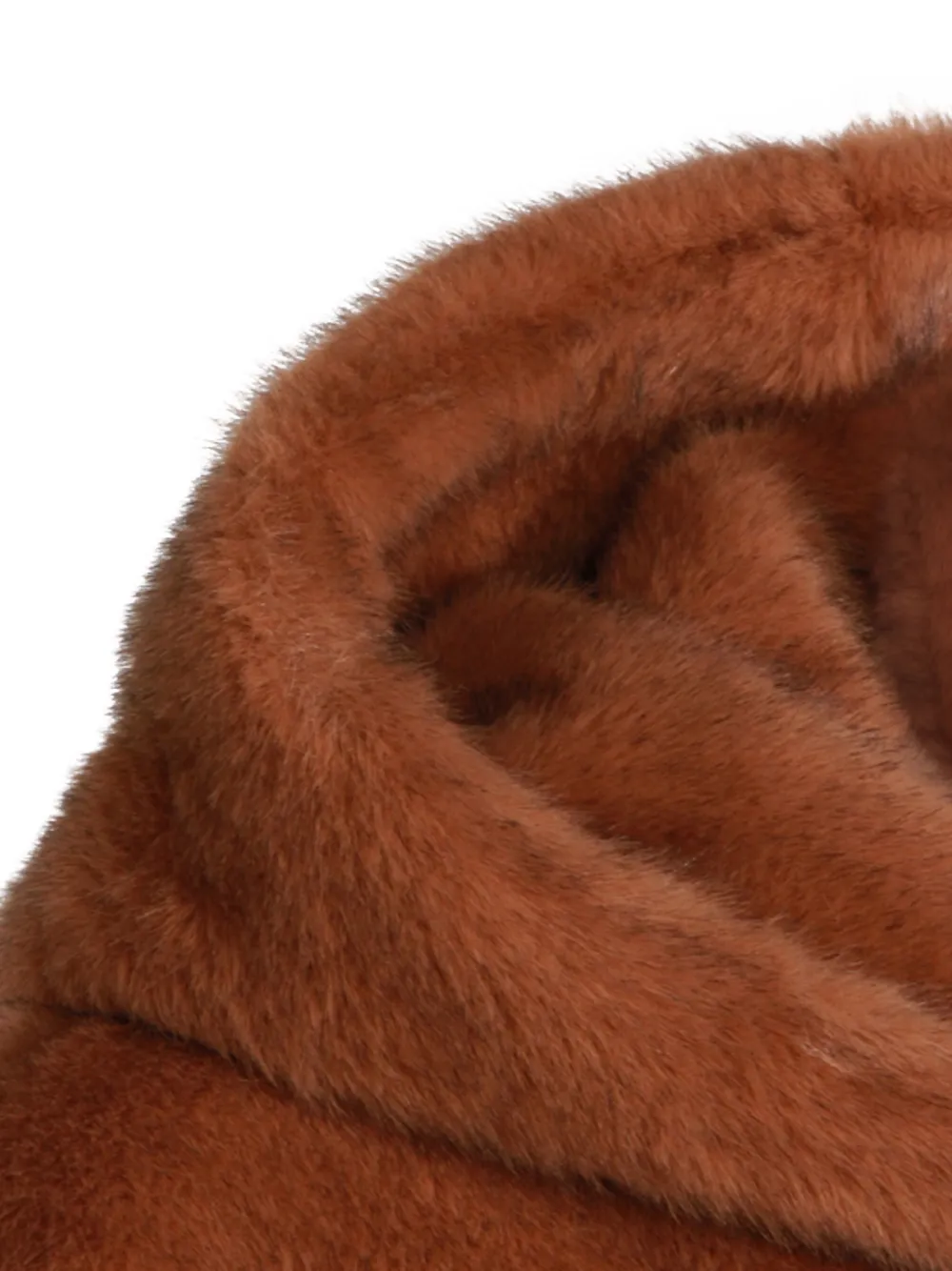 Antonelli Long-sleeved Hooded Fur Coat In Brown