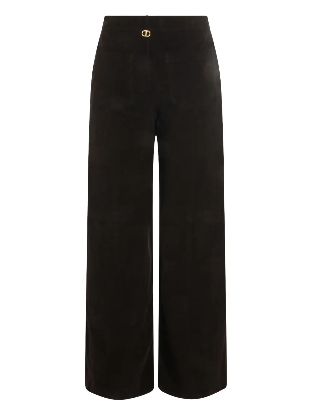 TWINSET Ribfluwelen broek met knoop - Bruin