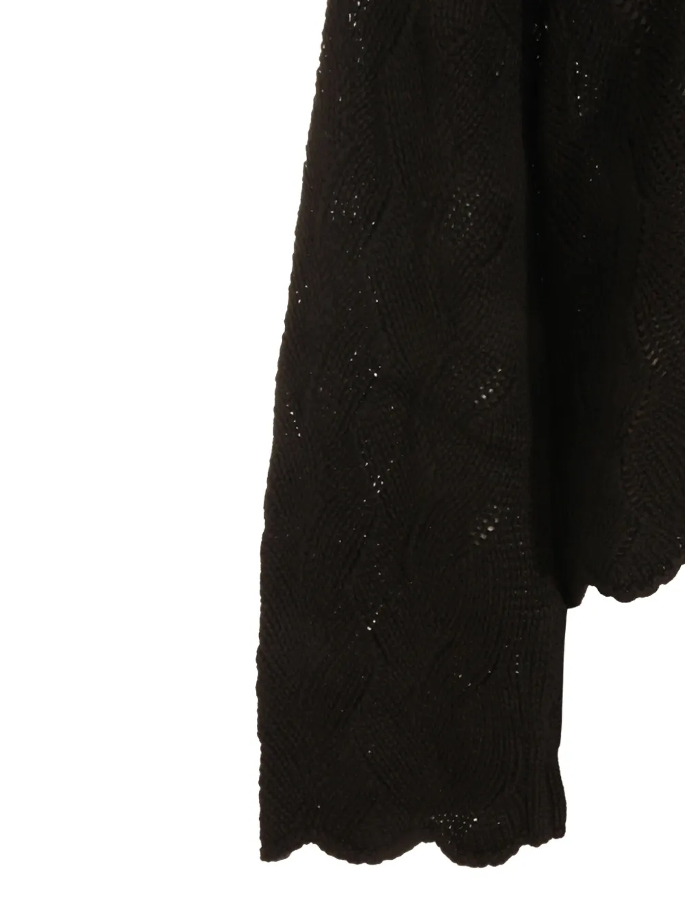Twinset Openwork Scalloped Sweater In Black