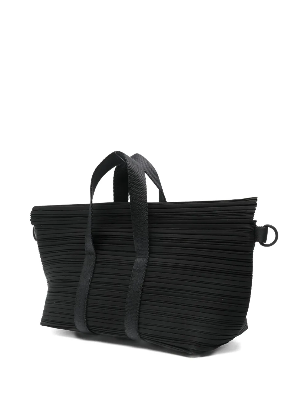 Issey Miyake Boston Pleated Satchel In Black