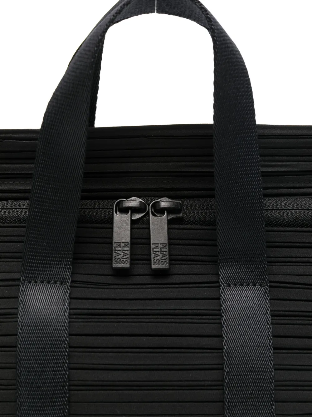 Issey Miyake Boston Pleated Satchel In Black