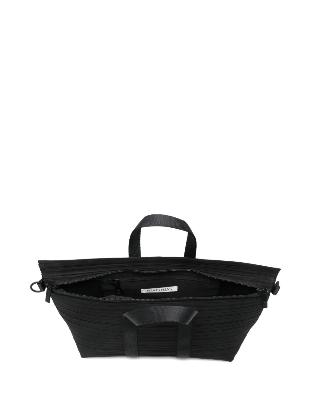 Issey Miyake Boston Pleated Satchel In Black