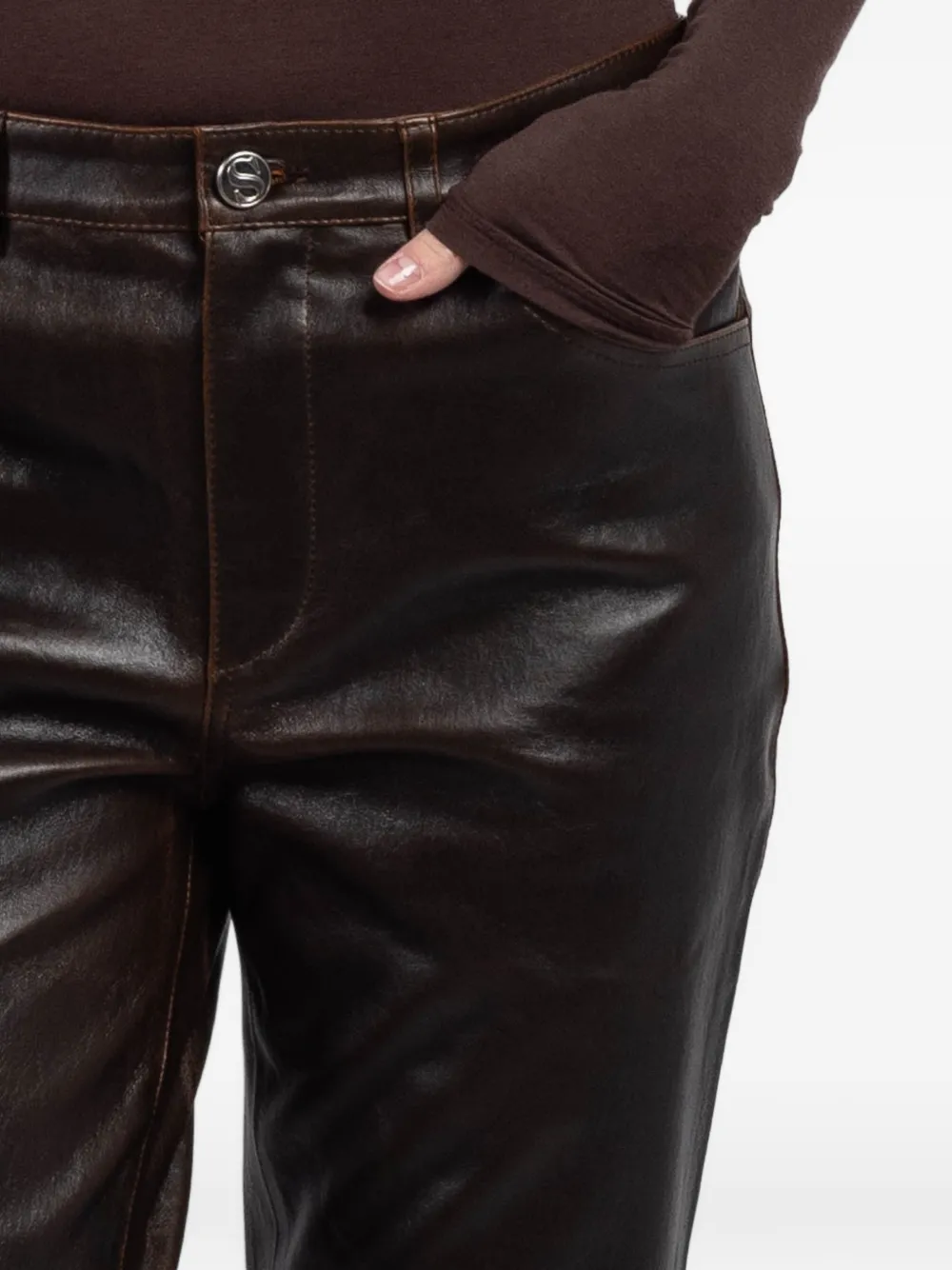 Sprwmn Broek met vlakken Bruin