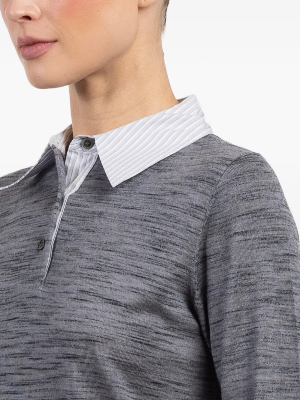 WE-AR4 The Charlie polotop met lange mouwen Grijs