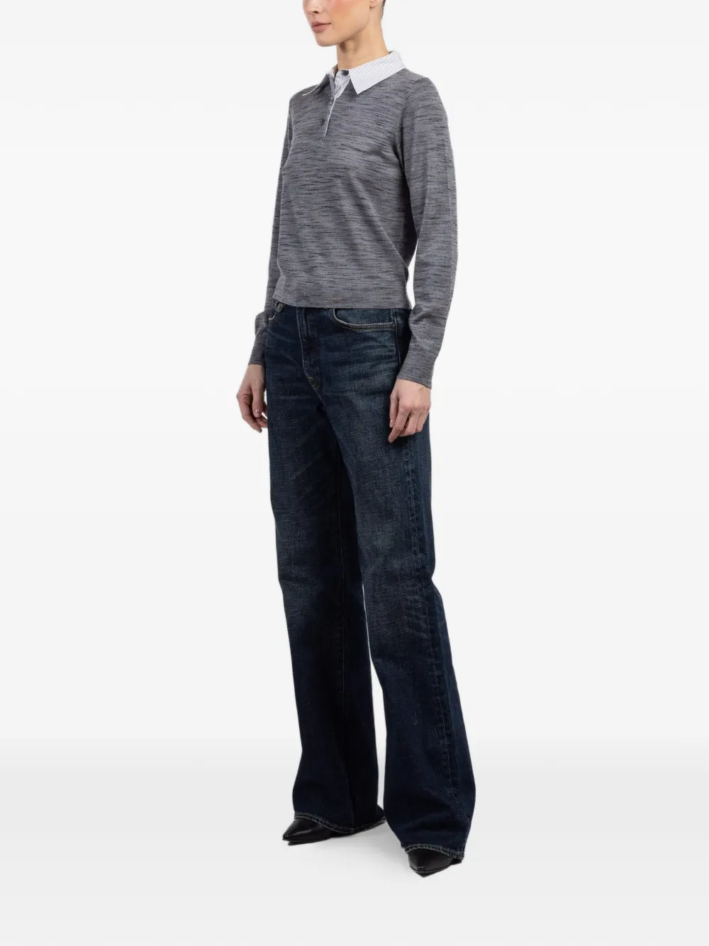 WE-AR4 The Charlie polotop met lange mouwen Grijs