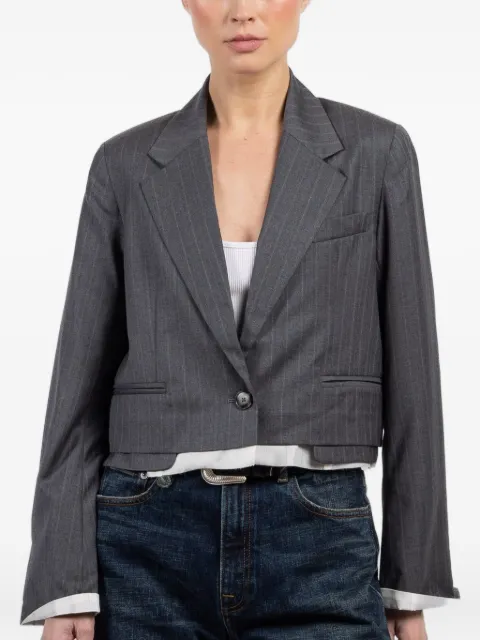 WE-AR4 The Cocktail pinstripe-pattern cropped jacket
