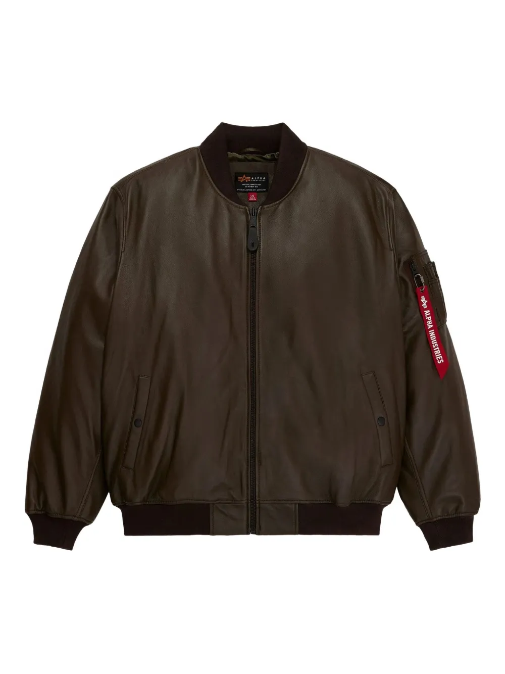 Alpha Industries MA-1 leather jacket | Brown | Image 1