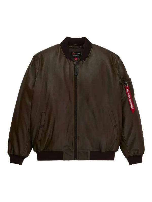 Alpha Industries MA-1 レザージャケット | ブラウン | FARFETCH JP