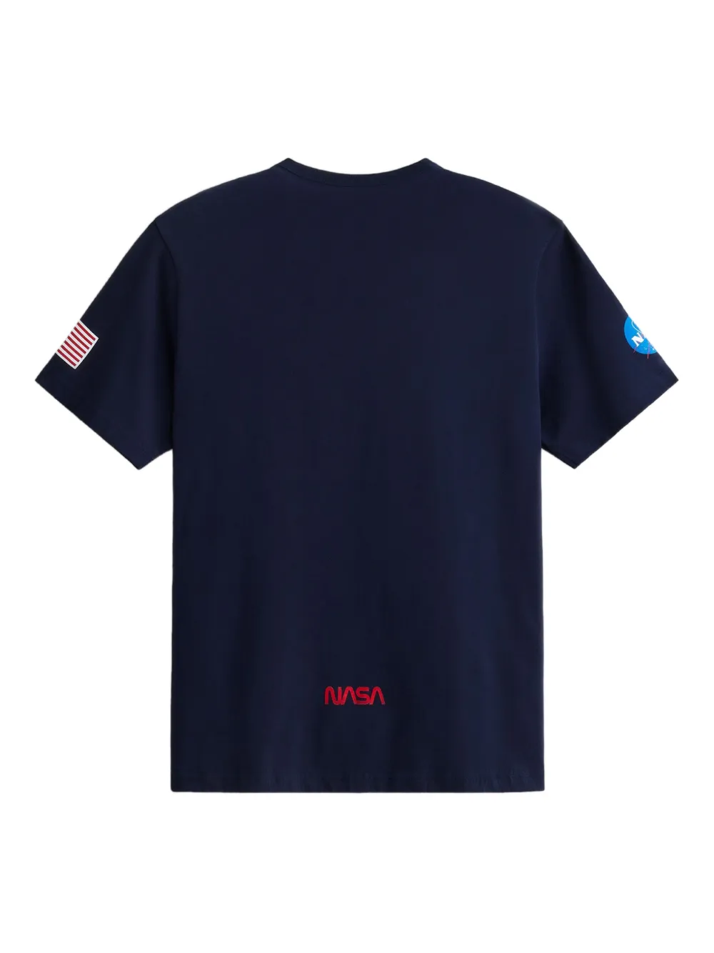 Alpha Industries Nasa-logo Crew-neck T-shirt In Blue