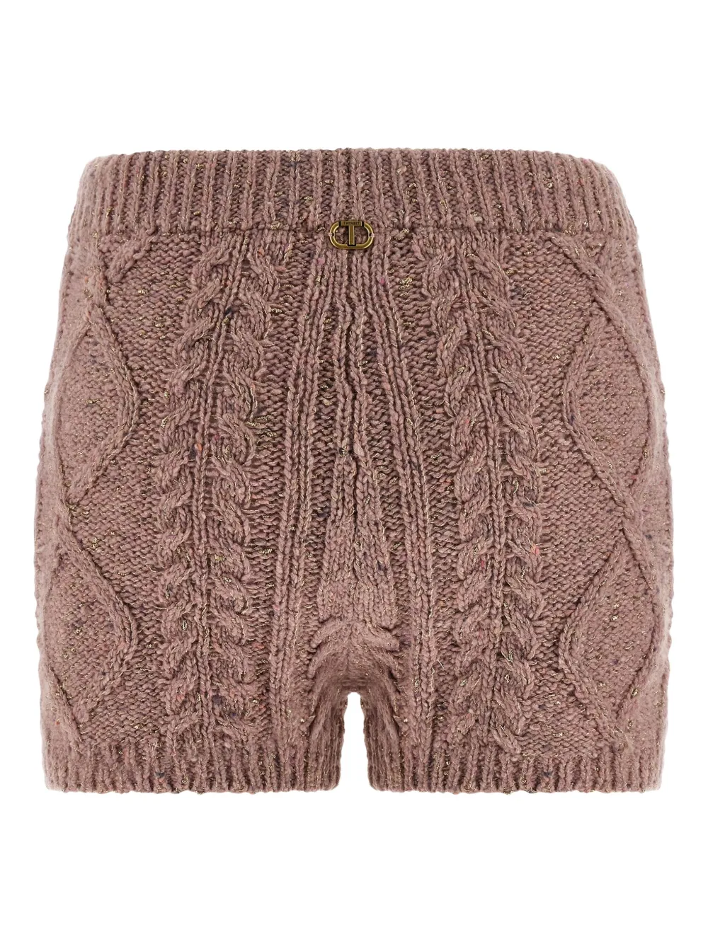Twinset Shorts Mit Zopfmuster In Brown