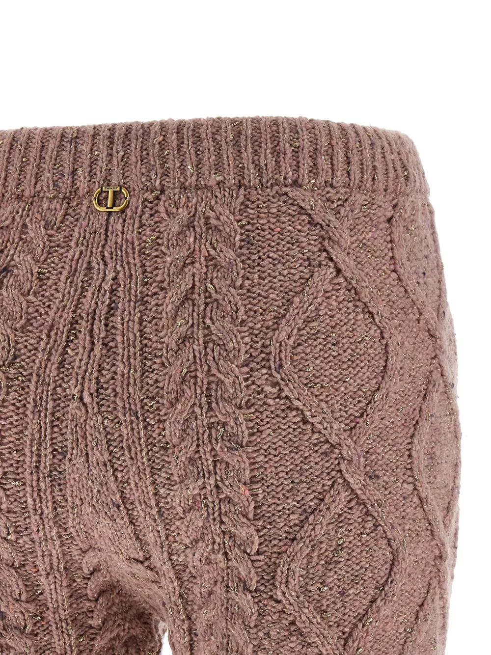 Twinset Shorts Mit Zopfmuster In Brown