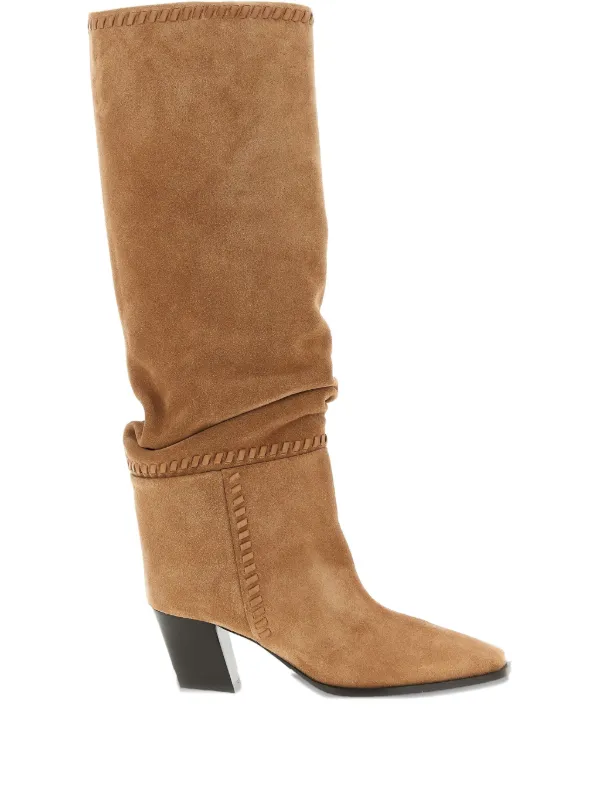Jimmy Choo 60mm Hart Stitched Knee-high Boots in Neutrals