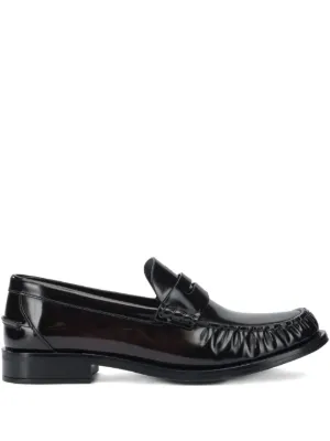 Miu Miu Leather Penny Loafers | Black | FARFETCH BE